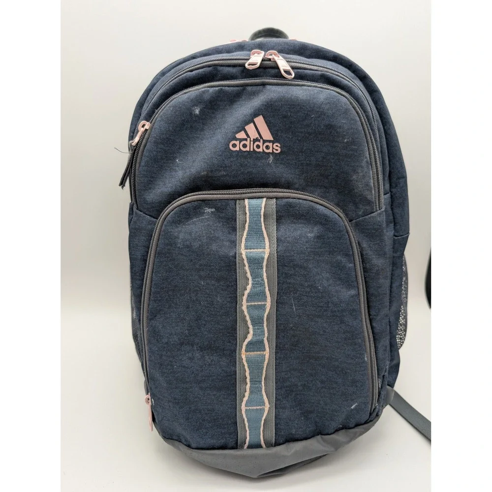 Adidas LoadSpring Backpack Navy Blue Pink Heathered School Travel Bag